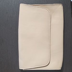 New bone color vegan Leather clutch